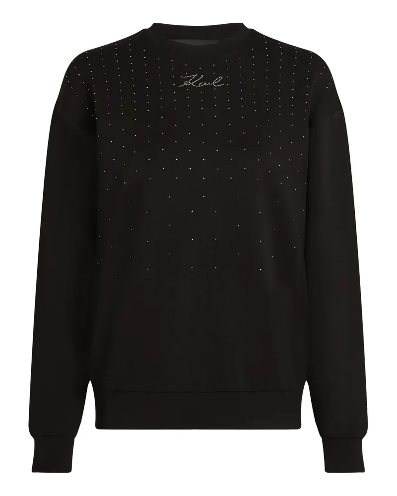 Karl Lagerfeld Sweatshirt mit Strass - Schwarz Schwarz