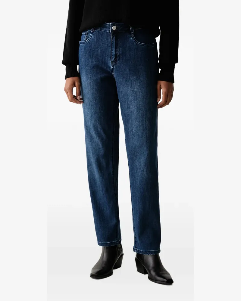 Joseph Ribkoff logo-plaque straight-leg jeans - Blau Blau