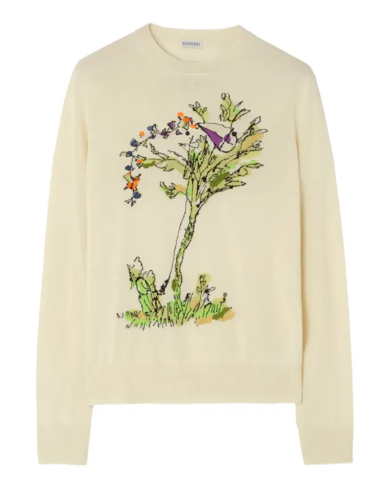 Burberry Brave Little Tree Pullover aus Wolle-Seide - Nude Nude