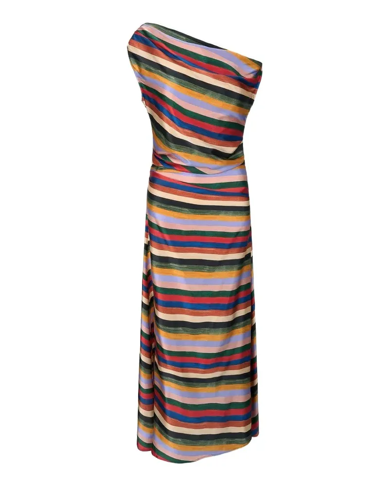STAUD Phare striped silk maxi dress - Schwarz Schwarz