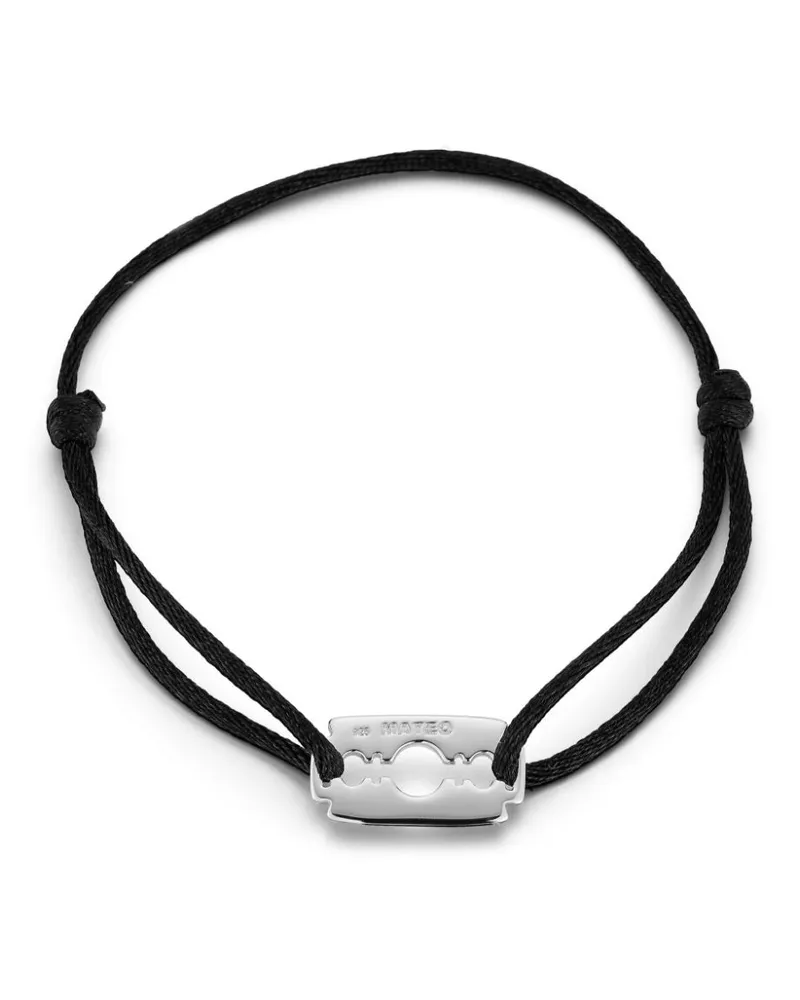 MATEO Razor Blade Armband aus Sterlingsilber - Schwarz Schwarz