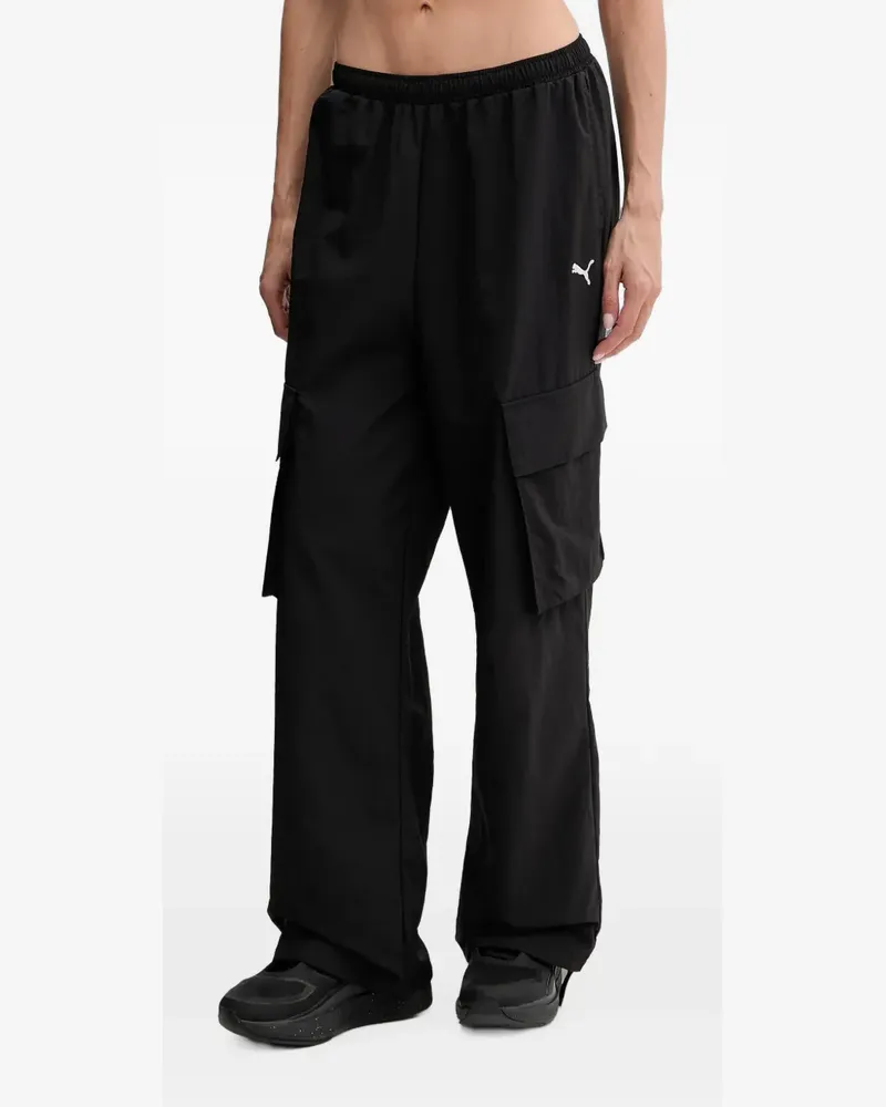Puma logo-embroidered track pants - Schwarz Schwarz