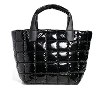 Gesteppter Tote Bag aus Kunstleder - Schwarz