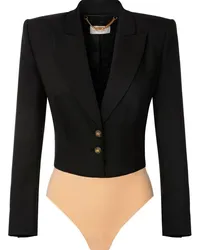 Elisabetta Franchi Langärmeliger Blazer-Body Schwarz