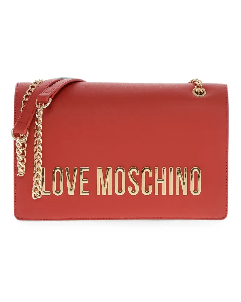 Moschino logo-plaque shoulder bag - Rot Rot