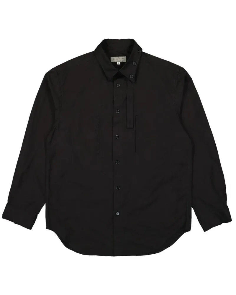 Yohji Yamamoto J-Chain Hemd mit Ziernaht - Schwarz Schwarz