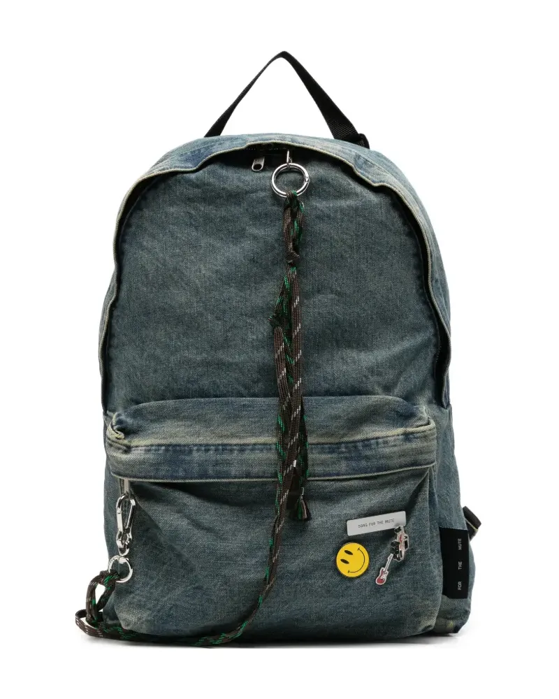 Song For The Mute faded denim backpack - Blau Blau
