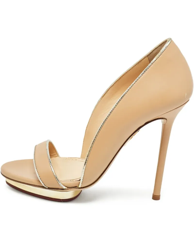 Charlotte Olympia Pre-owned Sandalen mit Metallic-Besatz 115mm - Nude Nude