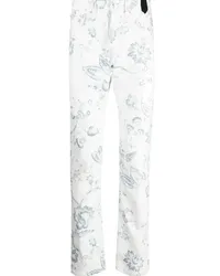 Erdem Oliver Jeans mit Blumen-Print Weiß