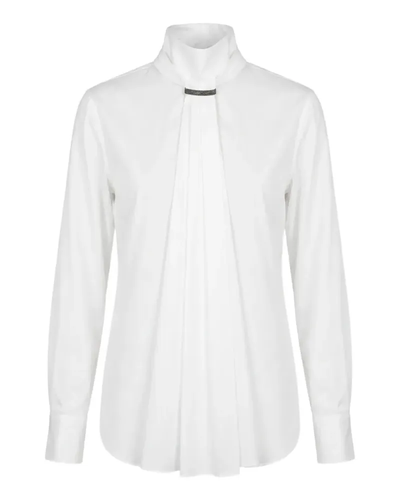 Brunello Cucinelli Bluse mit Monili-Verzierung - Weiß Weiß