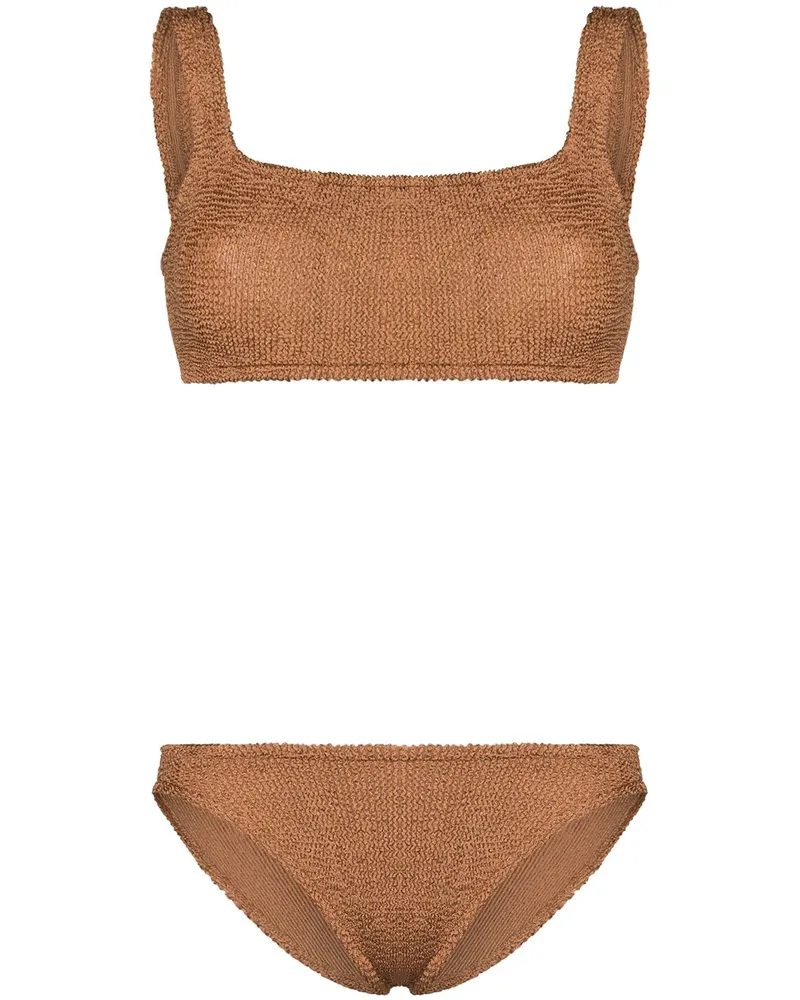 Hunza G Xandra Bikini mit Knitteroptik - Braun Braun