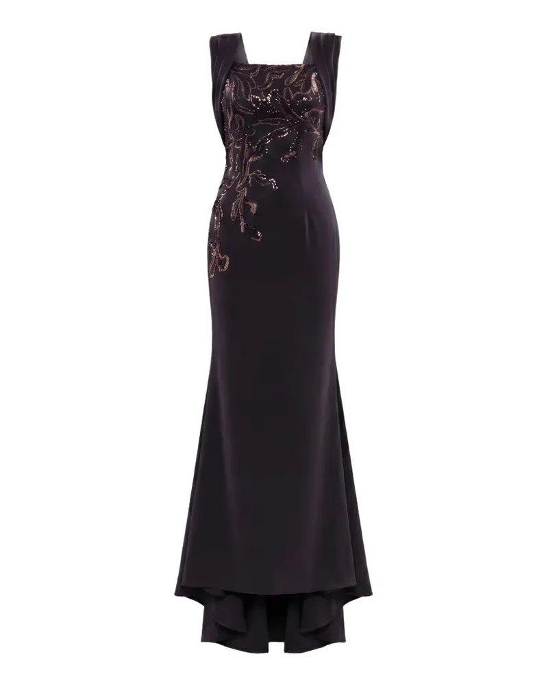 Saiid Kobeisy Verziertes Krepp-Maxikleid - Schwarz Schwarz