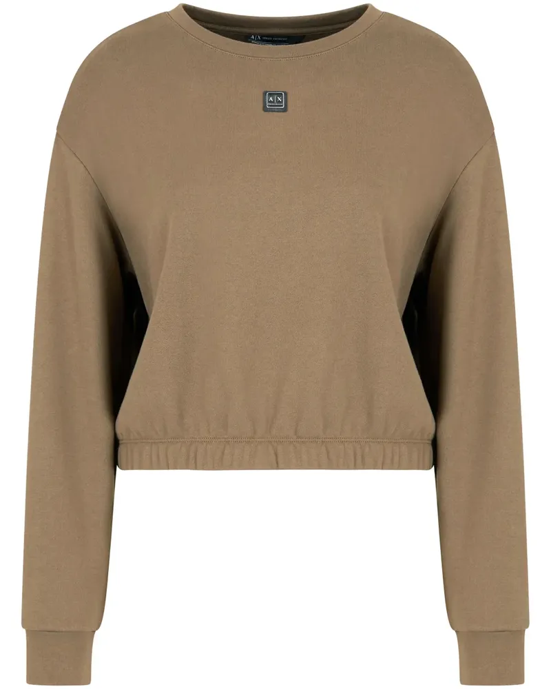 Armani Exchange Sweatshirt mit Logo-Schild - Braun Braun