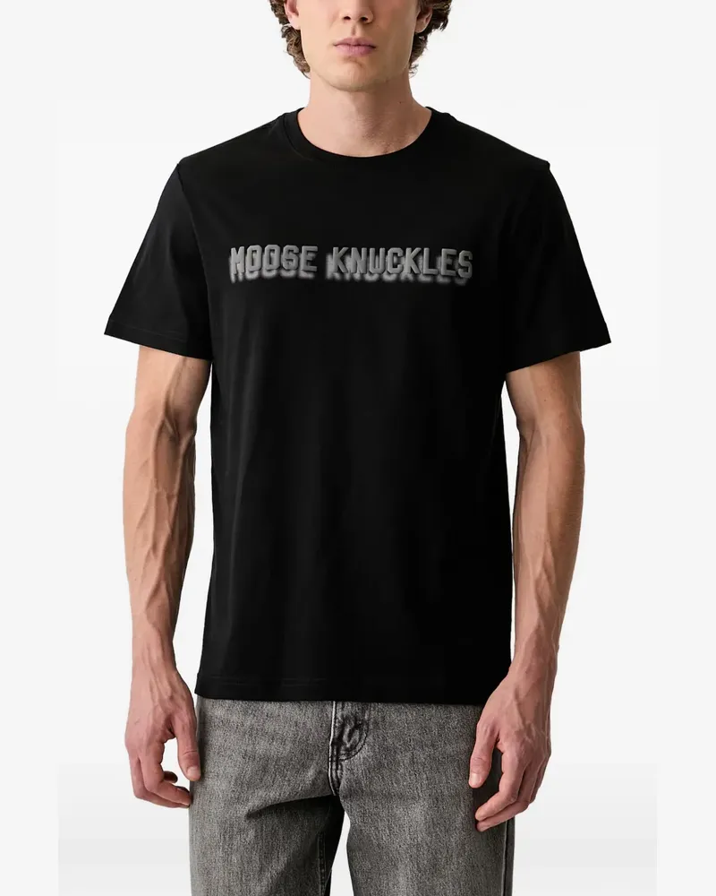 Moose Knuckles T-Shirt mit Logo-Print - Schwarz Schwarz