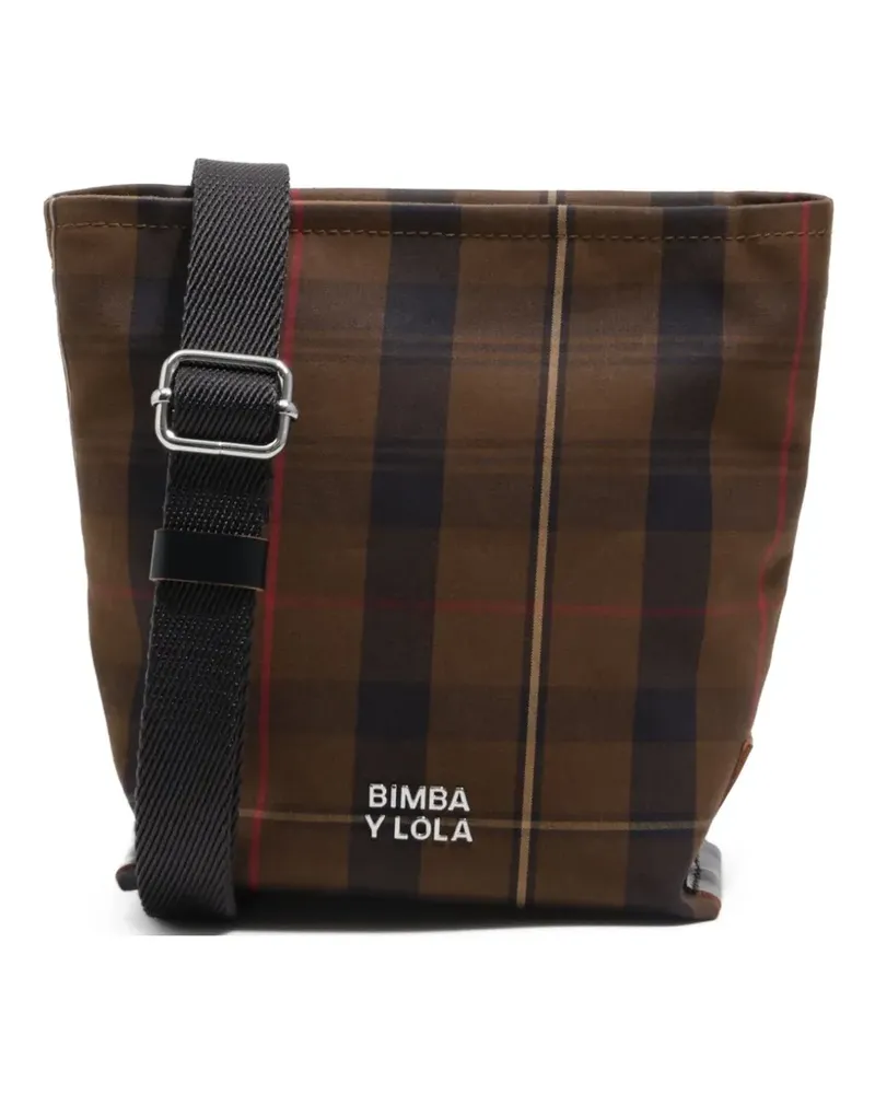 BIMBA Y LOLA Karierte Satchel-Tasche - Braun Braun