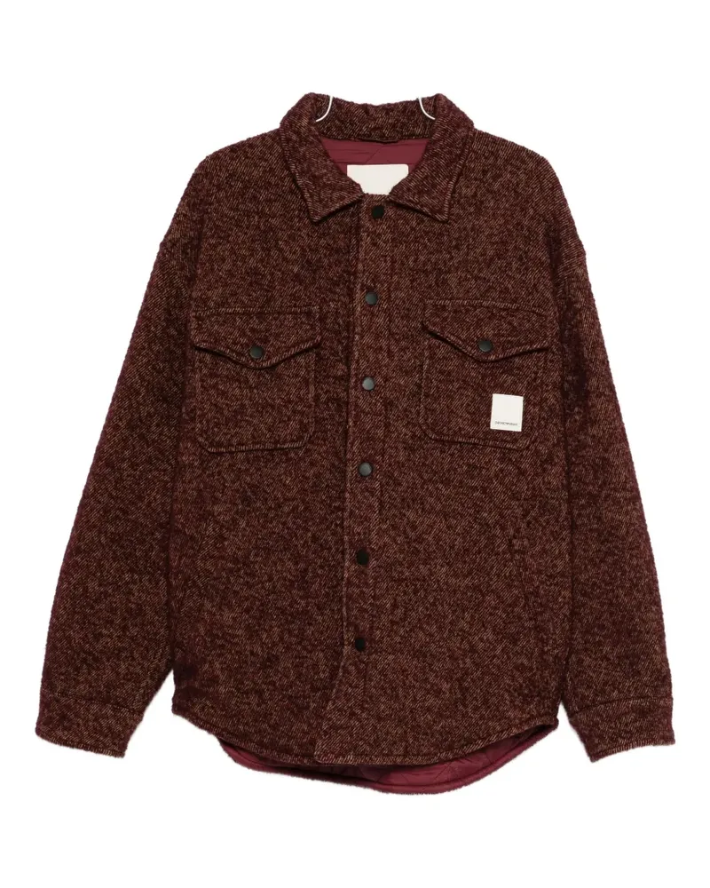 Emporio Armani Overshirt in mixed wool bouclé - Braun Braun