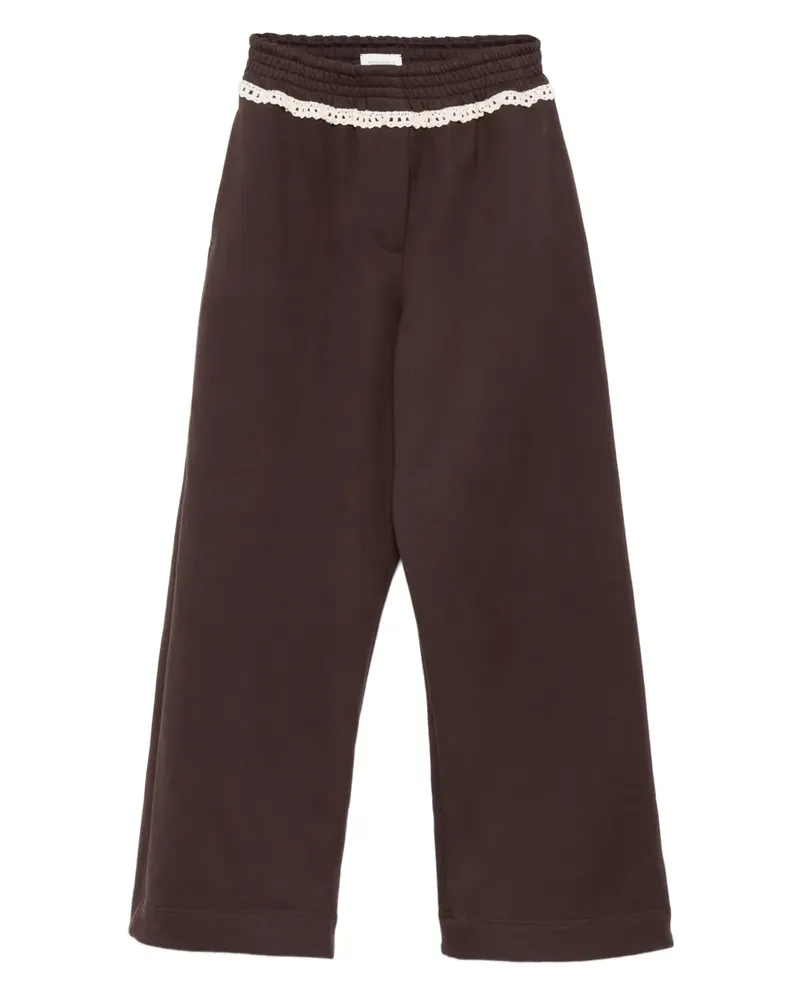 Magda Butrym Jogginghose mit Spitzendetail - Braun Braun