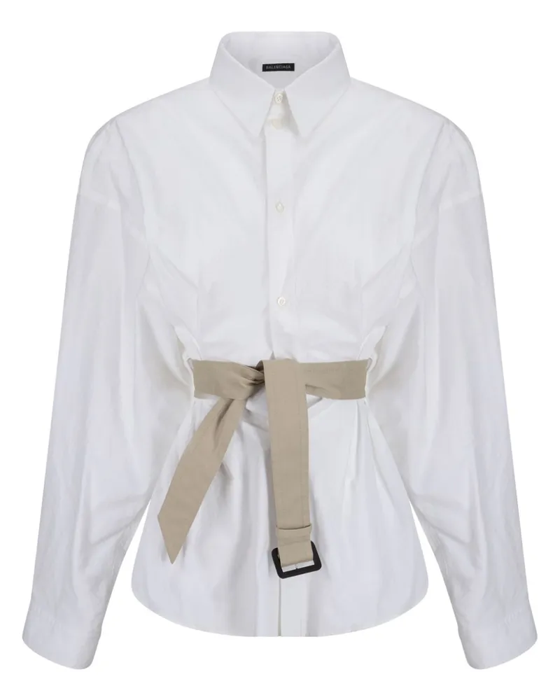 Balenciaga Hemd mit Gürtel - Weiß Weiß
