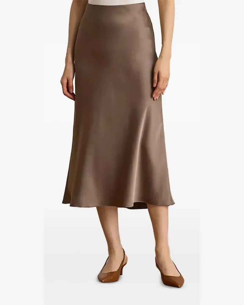 Ralph Lauren satin midi skirt - Braun Braun