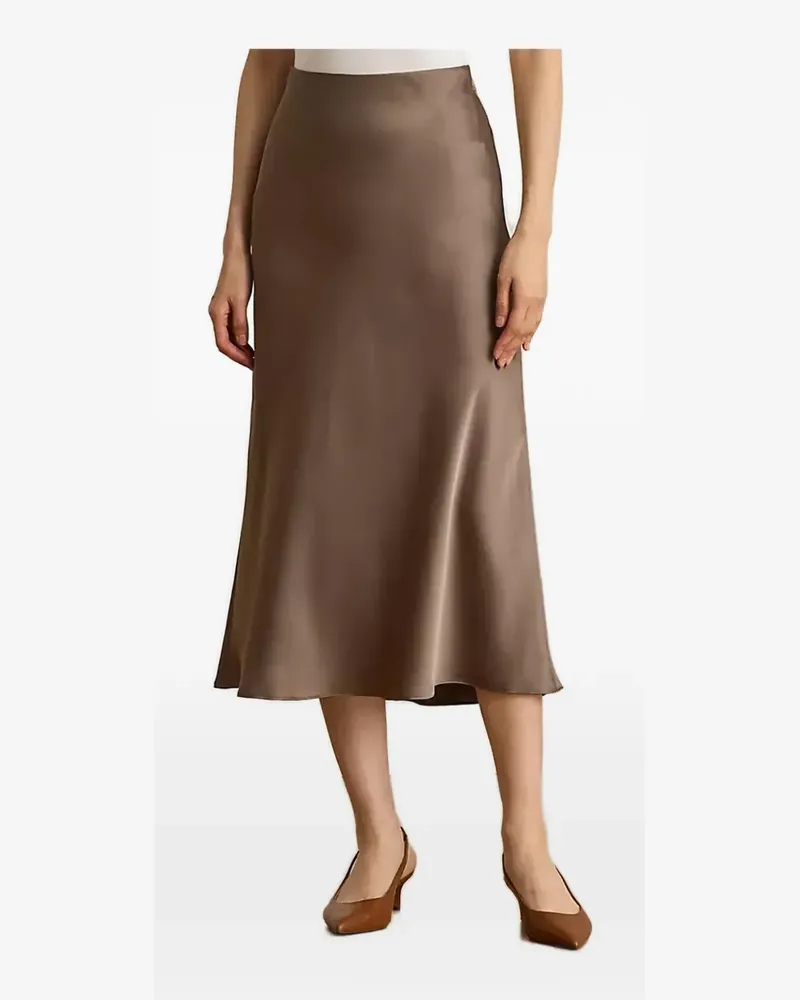 Ralph Lauren satin midi skirt - Braun Braun