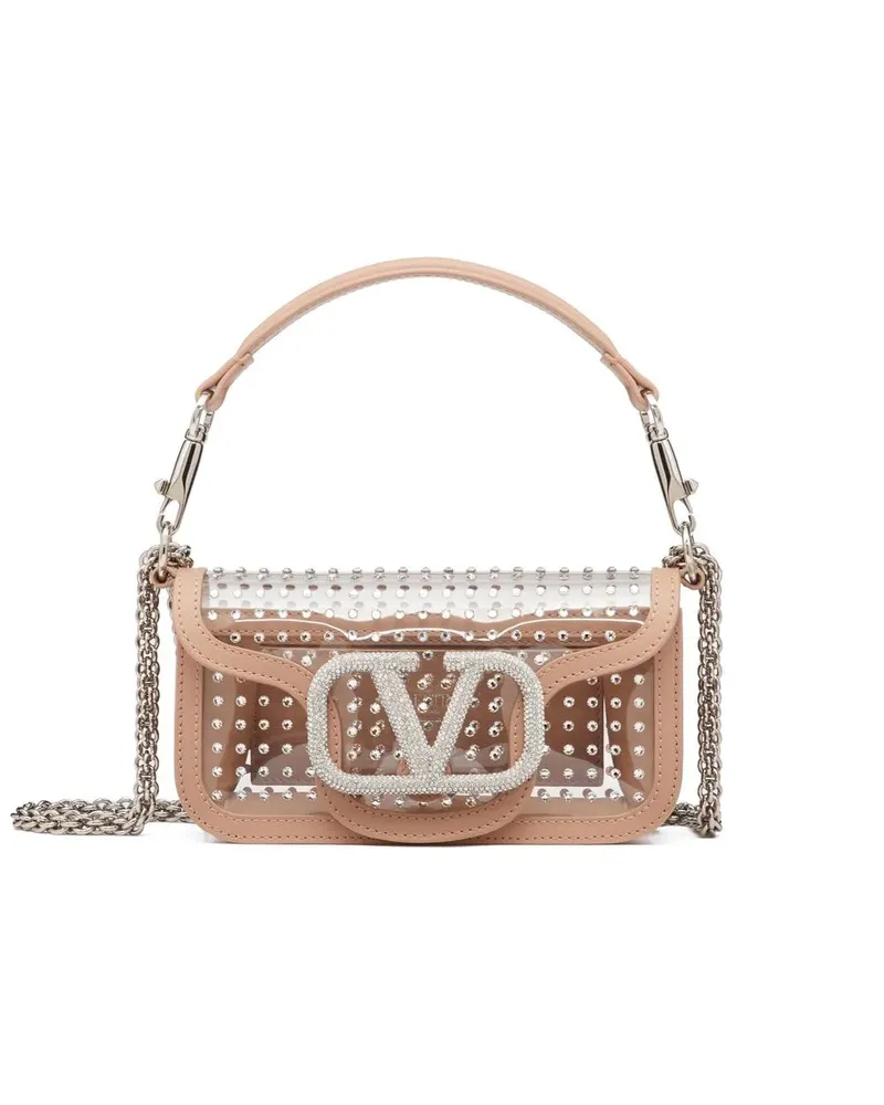 Valentino Garavani Schultertasche mit Kristallen - Nude Nude
