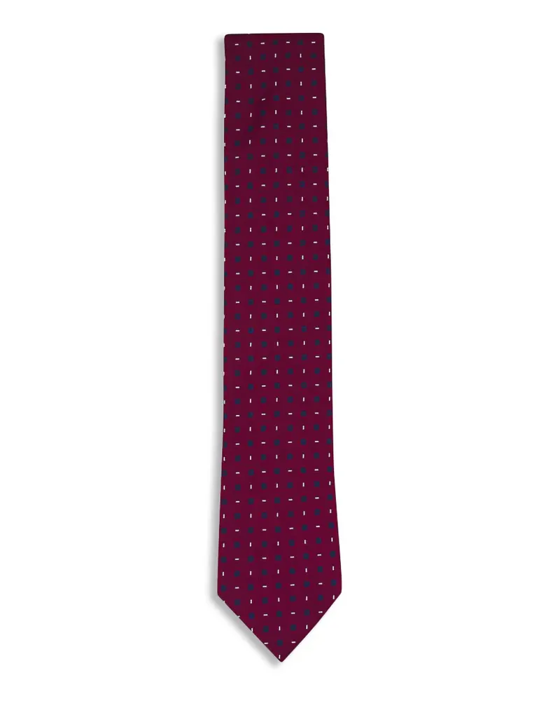 Ermenegildo Zegna geometric-pattern silk tie - Rot Rot