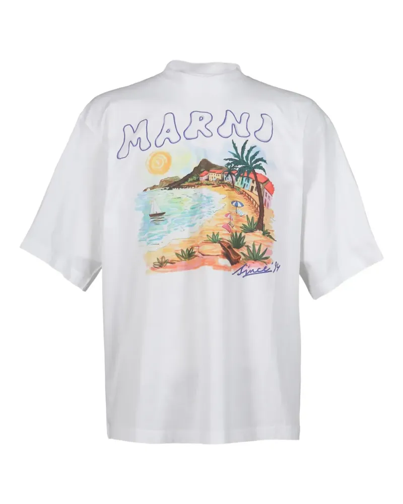 Marni T-Shirt mit grafischem Print - Weiß Weiß
