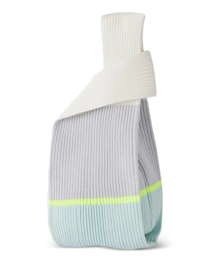 CFCL ribbed-knit striped tote bag - Grau Grau