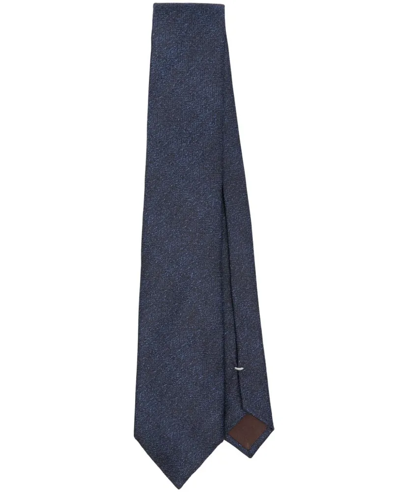 Canali Seidenkrawatte mit Jacquardmuster Blau