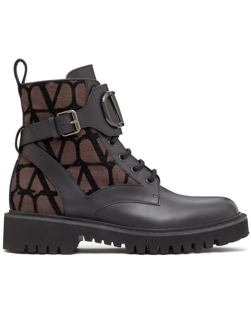 Valentino Garavani VLogo Signature Schnürstiefel 35mm - Schwarz Schwarz