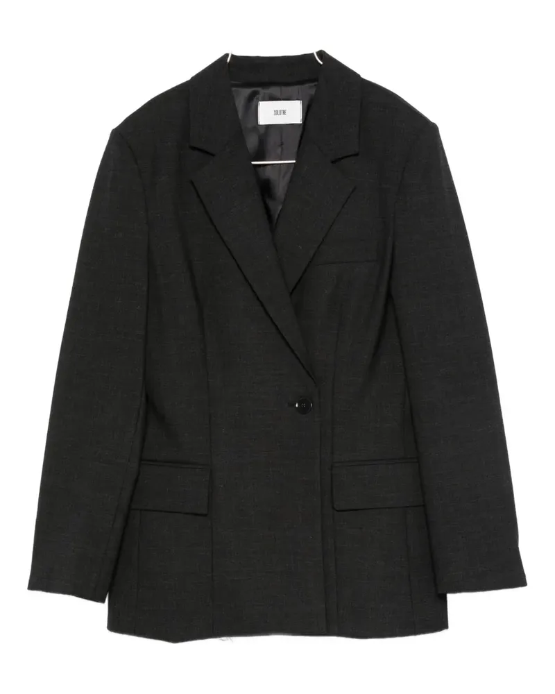 SOLOTRE notched-lapel blazer - Schwarz Schwarz