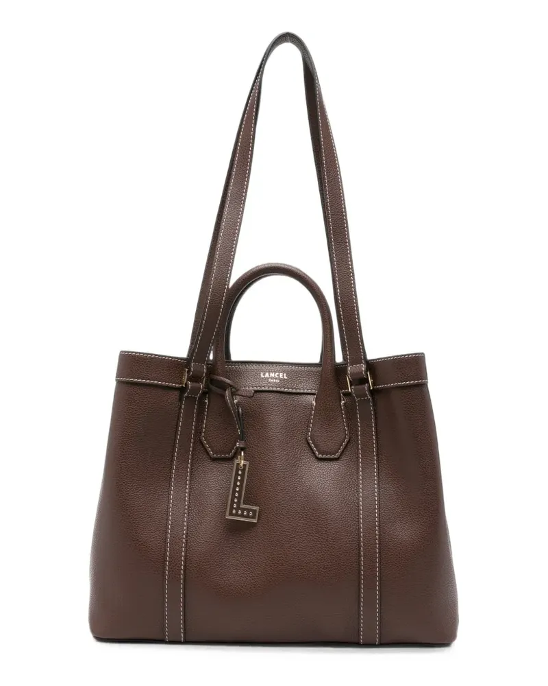 Lancel Belleville contrast-stitch leather tote bag - Braun Braun