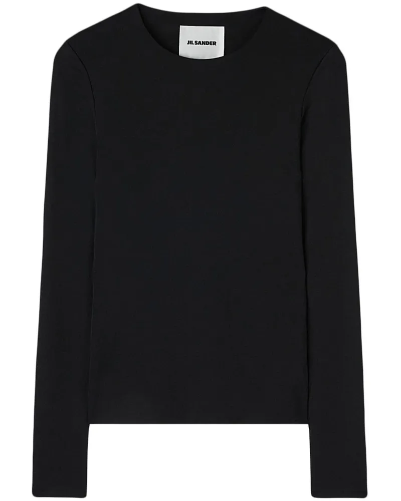 Jil Sander Langarmshirt aus Jersey - Schwarz Schwarz