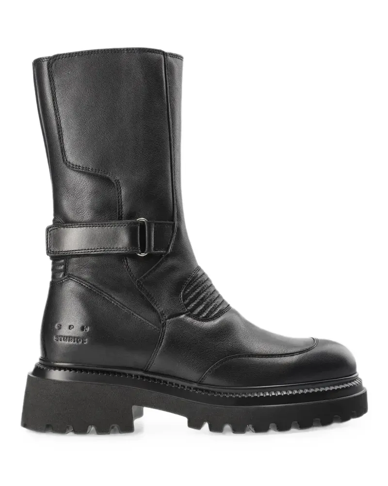 Copenhagen buckled leather boots - Schwarz Schwarz