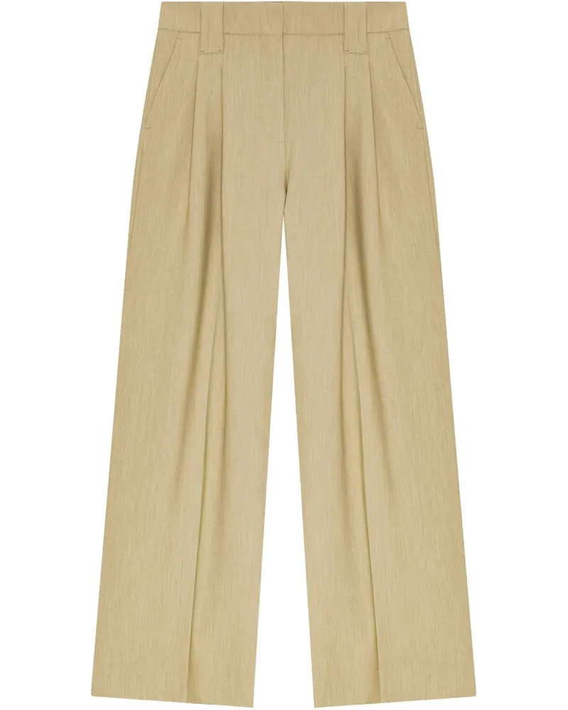 Ganni Palazzohose mit Applikation - Nude Nude