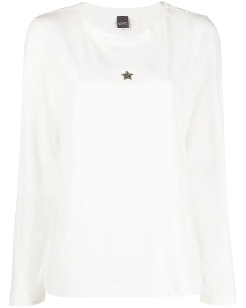 Lorena Antoniazzi Klassisches Langarmshirt - Weiß Weiß