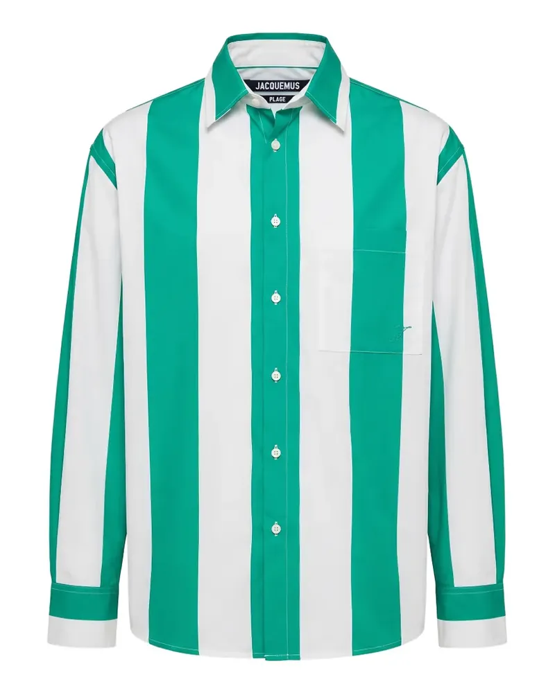 Jacquemus The Camargue striped long-sleeve shirt - Grün Grün