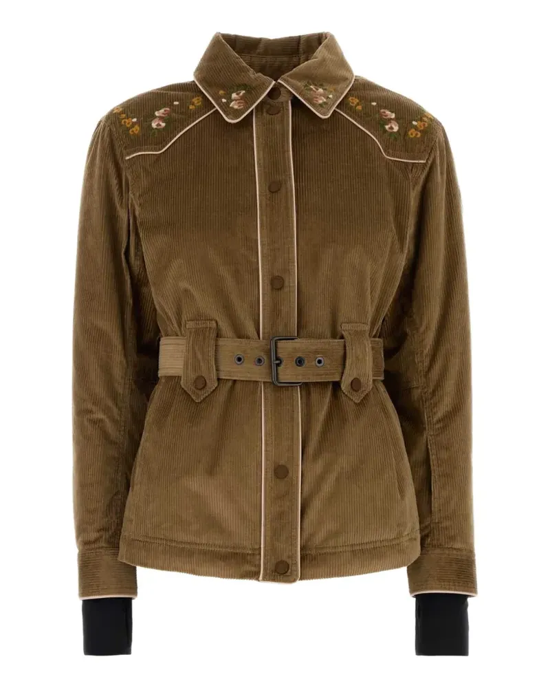 Moncler Olenne Cordjacke mit Blumenstickerei - Braun Braun