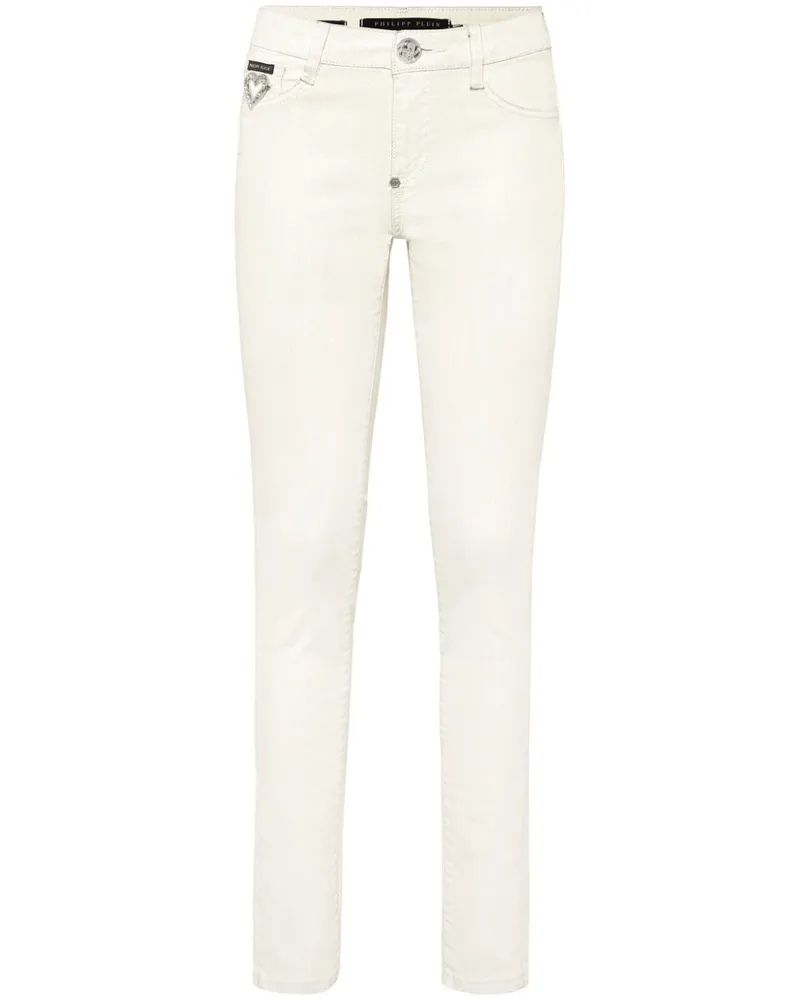Philipp Plein Jeans mit Kristallherz - Nude Nude