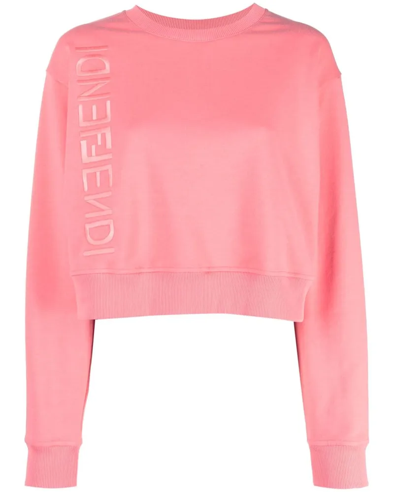 Fendi Cropped-Sweatshirt mit Logo-Print - Rosa Rosa