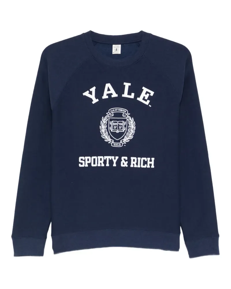 SPORTY & RICH Sweatshirt mit grafischem Print - Blau Blau