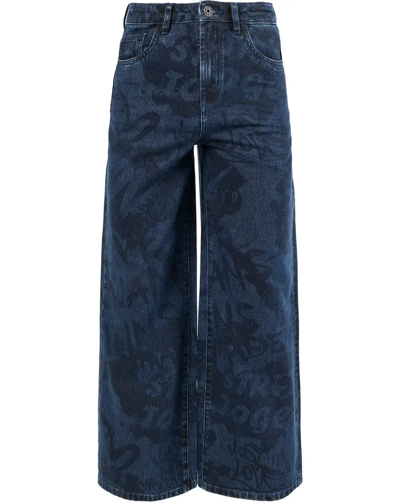 Ports V Jeans mit Graffiti-Print Blau