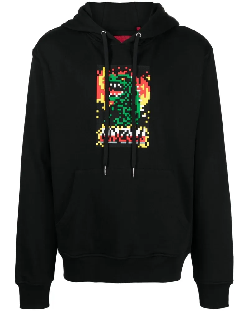 Mostly Heard Rarely Seen Hoodie mit The Monster Attacks-Print - Schwarz Schwarz