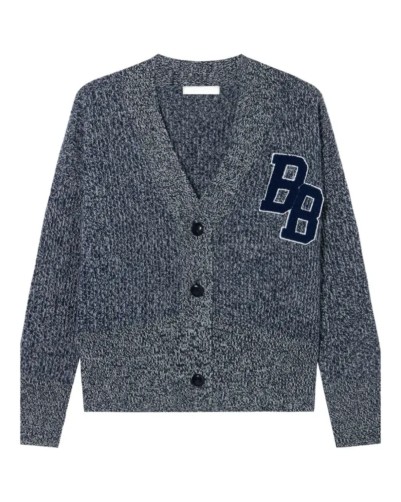 Brooks Brothers Gerippter Cardigan mit Logo-Patch - Blau Blau