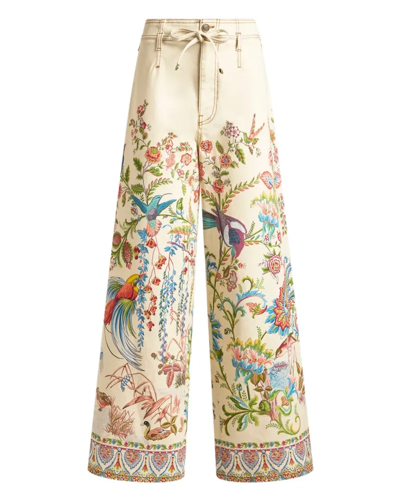 Etro Wide-Leg-Jeans mit Flora Fauna-Print - Nude Nude