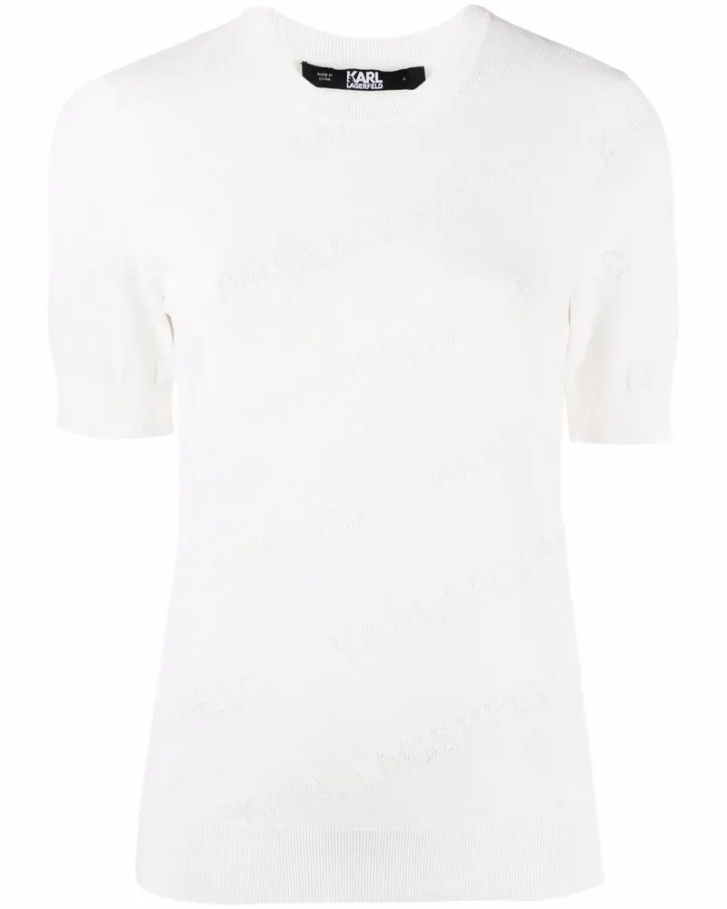 Karl Lagerfeld T-Shirt mit Logo-Muster - Weiß Weiß