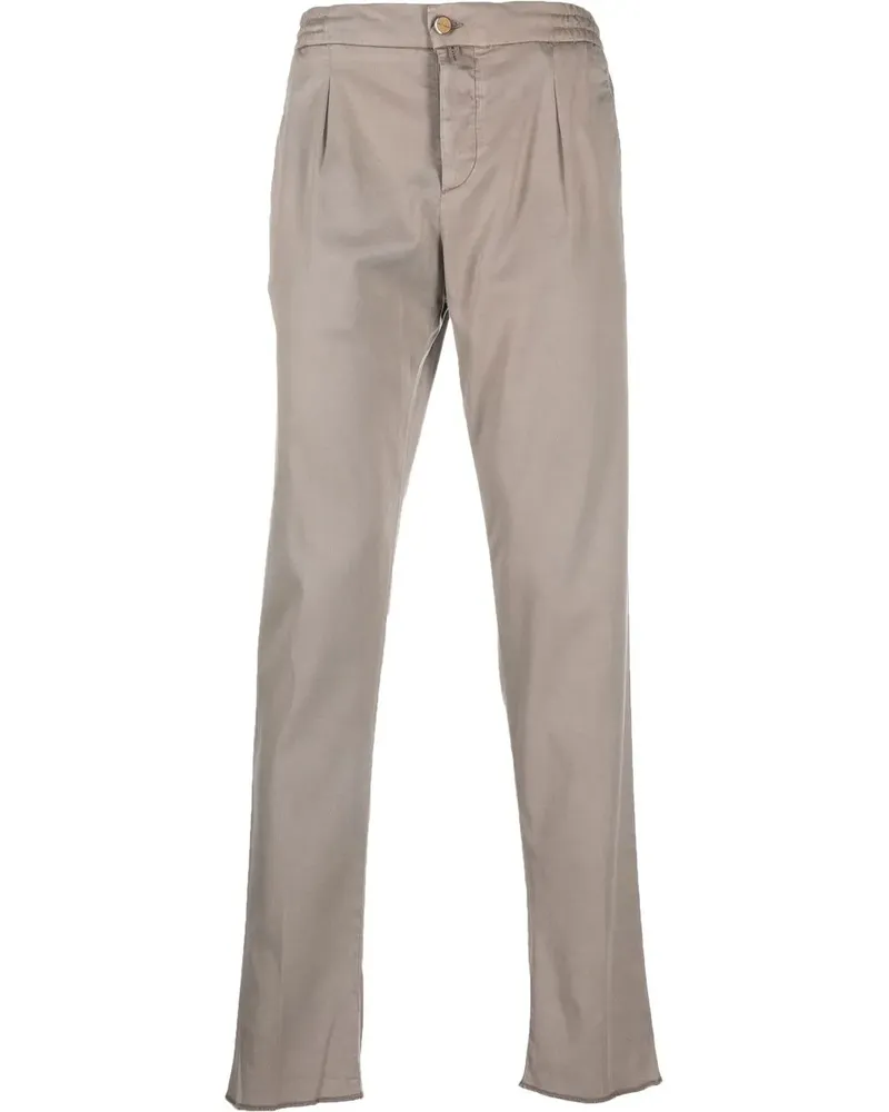 Kiton Gerade Chino mit Logo-Patch - Nude Nude