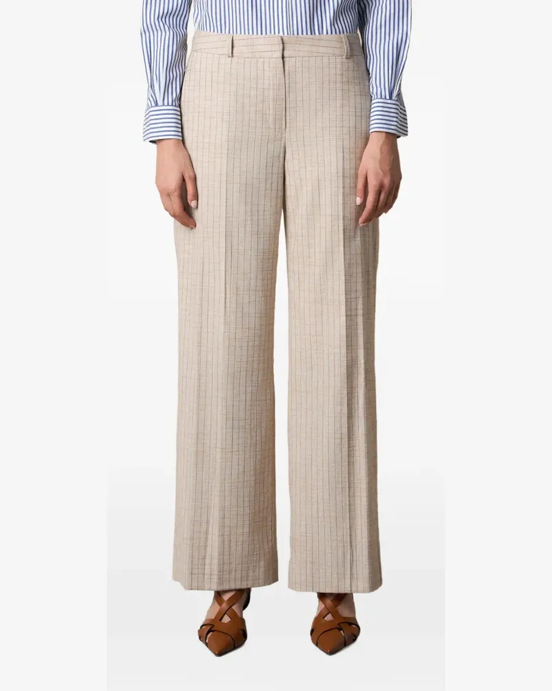 Brooks Brothers wide-leg pinstripe trousers - Nude Nude