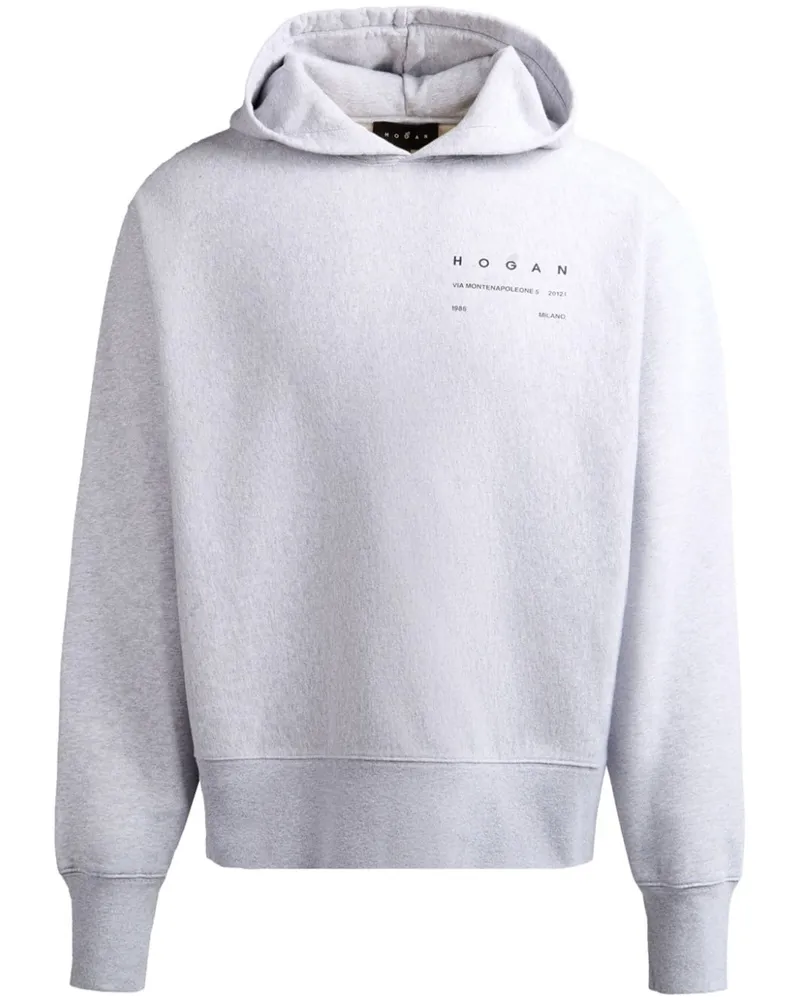 Hogan Hoodie mit Logo-Print - Grau Grau