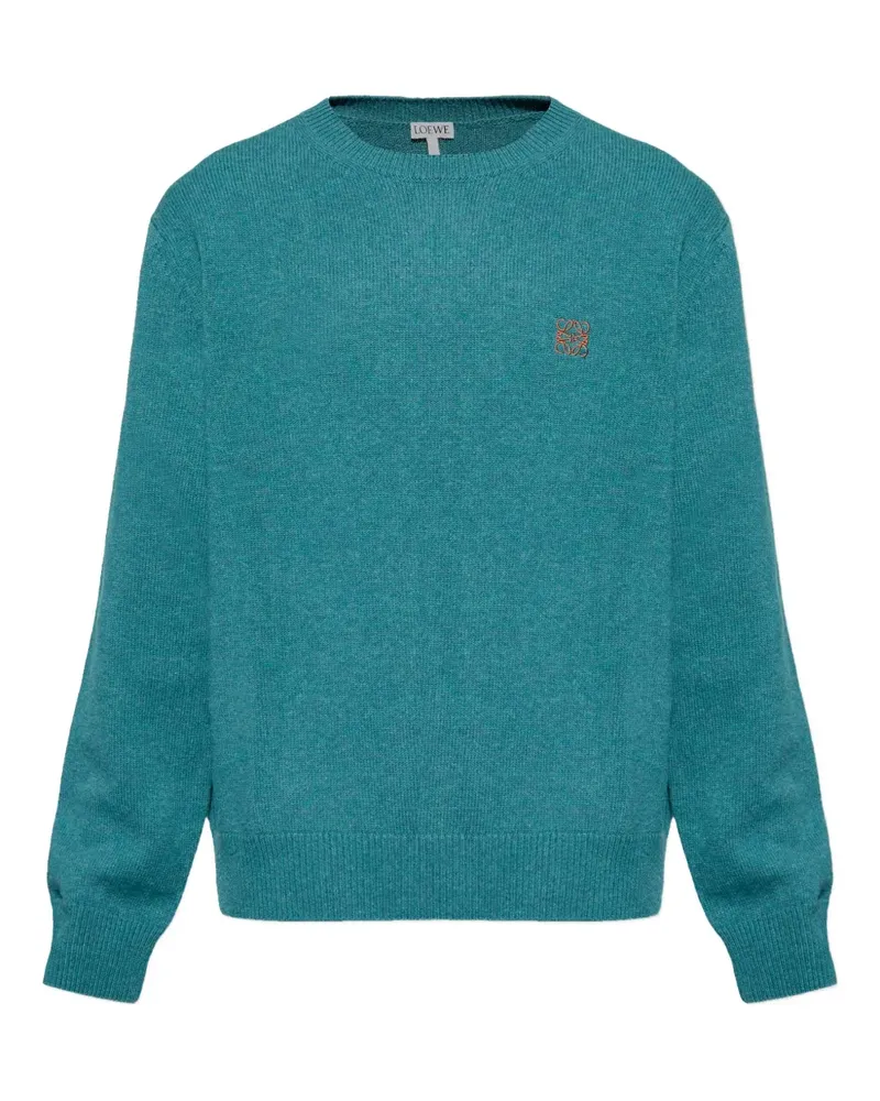 Loewe logo-embroidered sweater - Blau Blau